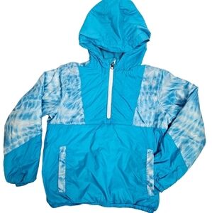 Lands' End Colorblock Tie Dye Hooded Windbreaker‎ Size Medium Boys